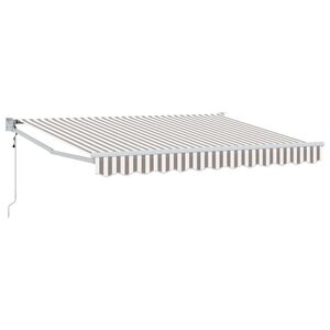 vidaXL Toldo retr&aacute;til Cinza Claro e Branco 3,5 x 2,5 m