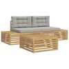 vidaXL 4 unid. Conjunto de Sof&aacute;s para Exterior Poli&eacute;ster Branco