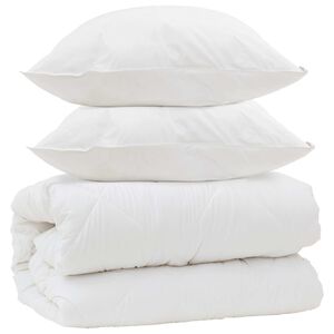 vidaXL Duvet com Travesseiros com travesseiro 3 pcs Branco Microfibra