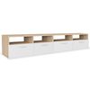 vidaXL M&oacute;veis de TV 2 pcs aglomerado 95x35x36 cm cor carvalho e branco