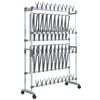 vidaXL Sapateira com rodas 89x27x120 cm prateado