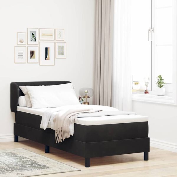 vidaXL Cama Box Spring com Colch&atilde;o Cinza Escuro 80x200 cm em Veludo