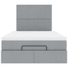 vidaXL Estrutura cama otomana colchão 120x200 cm tecido cinzento claro