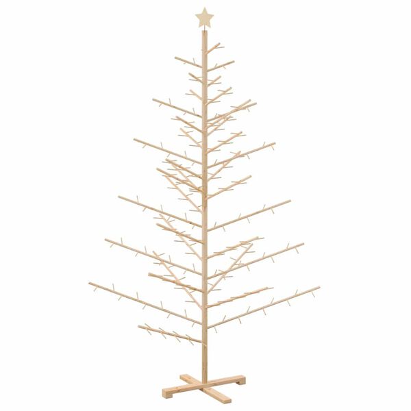 vidaXL &Aacute;rvore de Natal de Madeira com suporte Natural 210 cm