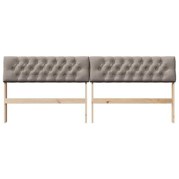 vidaXL Cabeceira estofada Cinzento-acastanhado 200 cm