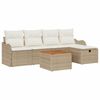 vidaXL Conjunto de Sof&aacute; de Jardim 6 unid. Bege Rattan Sint&eacute;tico