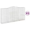 vidaXL Cestos gabi&atilde;o arqueados 5pcs 400x50x200/220cm ferro galvanizado