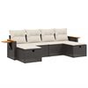 vidaXL 6 pcs conjunto sof&aacute;s de jardim c/ almofad&otilde;es vime PE preto