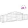 vidaXL Cestos gabi&atilde;o arqueados 13pcs 200x30x40/60 cm ferro galvanizado
