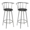 vidaXL Bancos de bar 2 pcs couro artificial preto