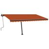vidaXL Toldo retr&aacute;til manual com LED 400x300 cm laranja e castanho