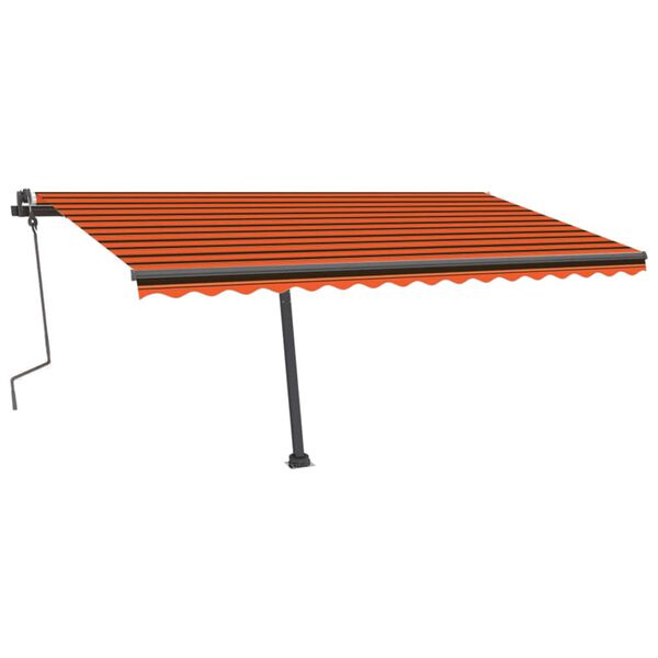 vidaXL Toldo retr&aacute;til manual com LED 400x300 cm laranja e castanho