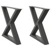 vidaXL P&eacute;s para mesa de centro 2 pe&ccedil;as antracite 60x(42-43,3) cm a&ccedil;o