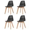 vidaXL Cadeiras de jantar 4 pcs pl&aacute;stico preto