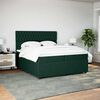vidaXL Cama com molas/colch&atilde;o 200x200 cm veludo verde-escuro