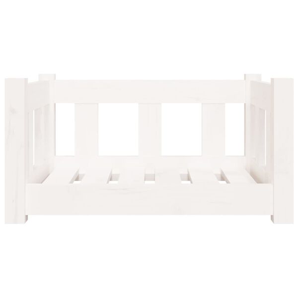 vidaXL Cama para cães 55,5x45,5x28 cm madeira de pinho maciça branco