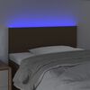 vidaXL Cabeceira de cama c/ luzes LED tecido 80x5x78/88 cm castanho