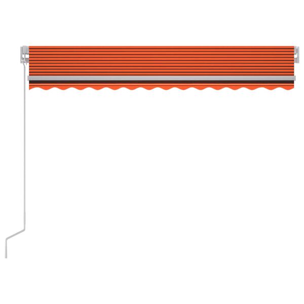 vidaXL Toldo retr&aacute;til manual com LED 300x250 cm laranja e castanho