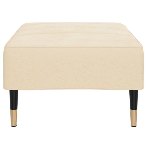 vidaXL Apoio de p&eacute;s 78x56x32 cm veludo cor creme