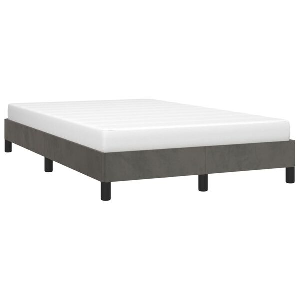 vidaXL Estrutura de cama sem colch&atilde;o 120x200 cm veludo cinzento-escuro