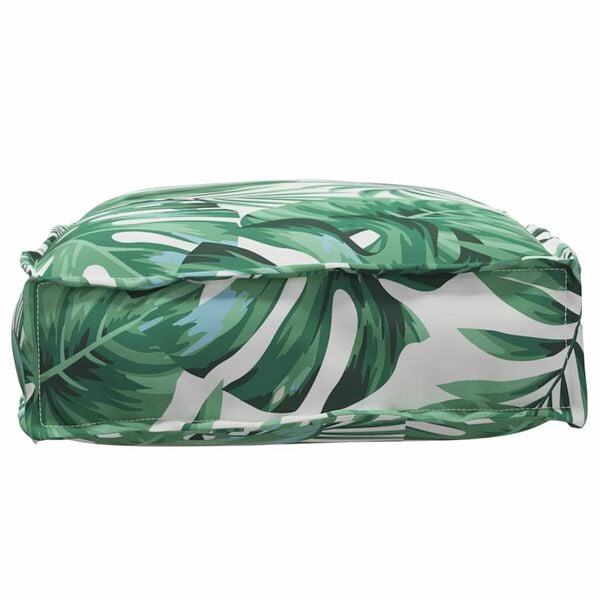 vidaXL Almofada de palete para assento Padr&atilde;o de folhas 60 x 40 x 8 cm