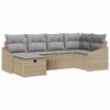 vidaXL Conjunto de Sof&aacute;s com almofada 6 pcs Bege e Cinza Claro vime PE