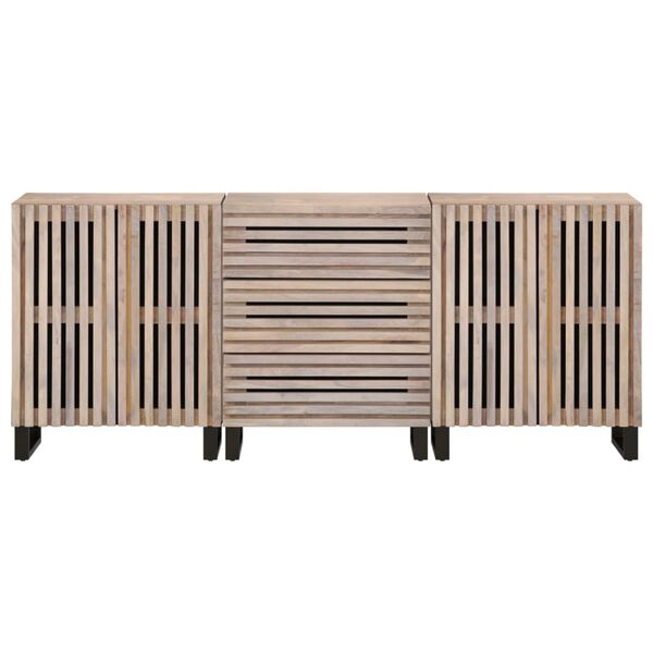 vidaXL Aparadores 3 pcs 60x34x75 cm madeira de mangueira maci&ccedil;a