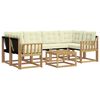 vidaXL Conjunto de Sof&aacute;s para Exterior 7 unid. Branco e Creme