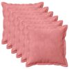 vidaXL Capa almofada 6 pcs HOUTEN Rosa 40 x 40 cm Veludo