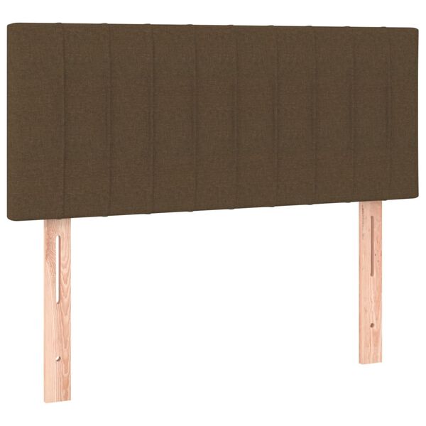 vidaXL Cabeceira de cama tecido 100x5x78/88 cm castanho