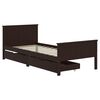 vidaXL Cama com 2 gavetas 100x200 cm pinho maci&ccedil;o castanho-escuro