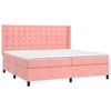 vidaXL Cama com molas/colch&atilde;o 200x200 cm veludo rosa