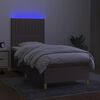 vidaXL Cama box spring + colch&atilde;o/LED 90x190cm tecido cinza-acastanhado