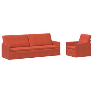 vidaXL Conjunto de Sof&aacute;s 2 pcs Laranja Vermelho