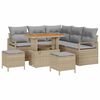 vidaXL Conjunto de Sof&aacute; de Jardim 8 unid. Bege vime PE