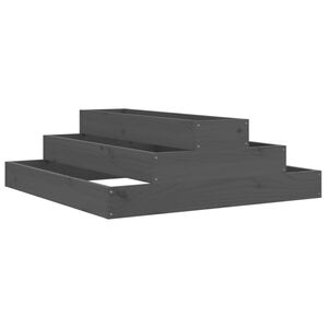 vidaXL Vaso/floreira 80x80x27 cm pinho maci&ccedil;o cinzento