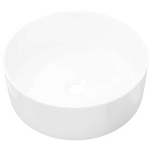 vidaXL Lavat&oacute;rio redondo branco cer&acirc;mica 40x15 cm
