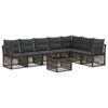 vidaXL Conjunto de Sof&aacute; de Jardim 8 unid. Cinzento vime PE