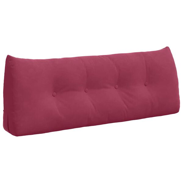 vidaXL Travesseiro para Costas Vinho Vermelho 120 x 24 x 50 cm Veludo
