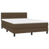 vidaXL Cama box spring c/ colch&atilde;o/LED 140x200cm tecido castanho-escuro