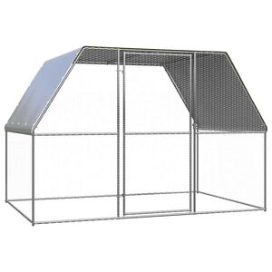 vidaXL Galinheiro 3x2x2 m a&ccedil;o galvanizado prateado e cinzento