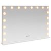 vidaXL Espelho de Maquiagem LED Branco 80 x 10 x 52,5 cm Vidro e A&ccedil;o