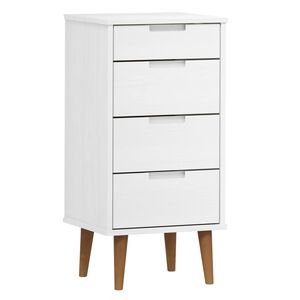 vidaXL Arm&aacute;rio de gavetas MOLDE 40x35x82 cm pinho maci&ccedil;o branco