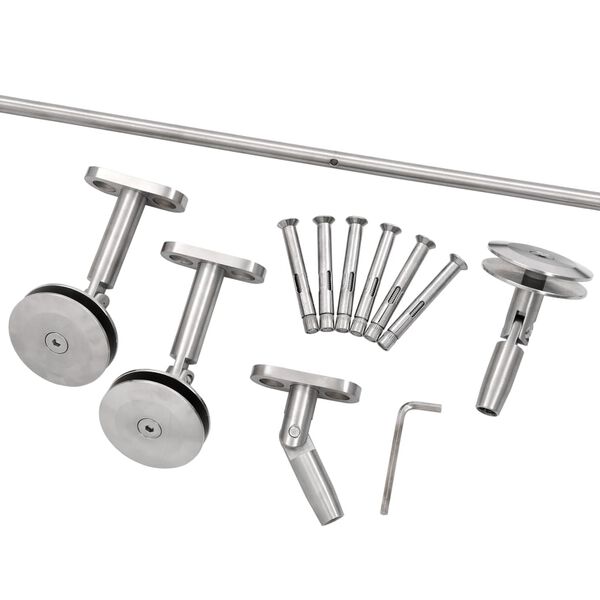 vidaXL Toldo em vidro para porta frontal VSG 90x75 cm a&ccedil;o inoxid&aacute;vel