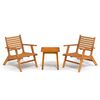 vidaXL 3 pcs conjunto de bistr&ocirc; em madeira de ac&aacute;cia maci&ccedil;a