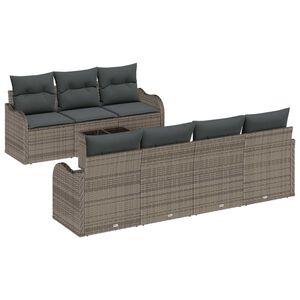 vidaXL Conjunto de Sof&aacute; de Jardim com almofada 8 pcs Cinzeto