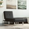 vidaXL Chaise longue couro artificial preto