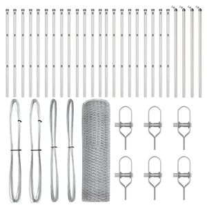 vidaXL Poste de Cerca Prateado