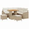 vidaXL Conjunto de Sof&aacute; de Jardim 8 unid. Bege vime PE