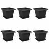 vidaXL Vasos de Plantas 6 unid. Preto Pl&aacute;stico